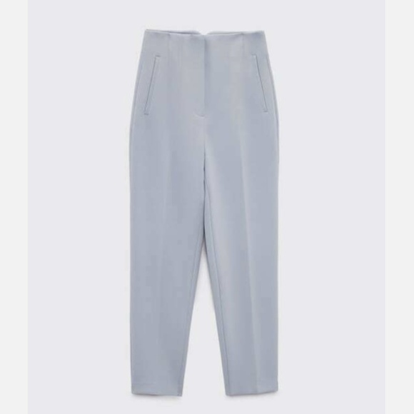 ZARA Blue High Waisted Trousers Pants - Picture 1 of 6